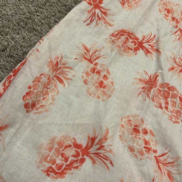 Emily Daniels Button Front pineapple side Tie blouse Top Size XL Linen Blend NEW - Picture 6 of 16